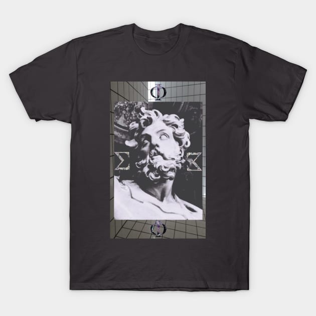 Vaporwave greek numeral statue T-Shirt by isarol